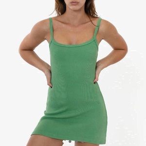 Los Angeles Apparel spaghetti strap cotton heavy ribbed dress casual coastal
